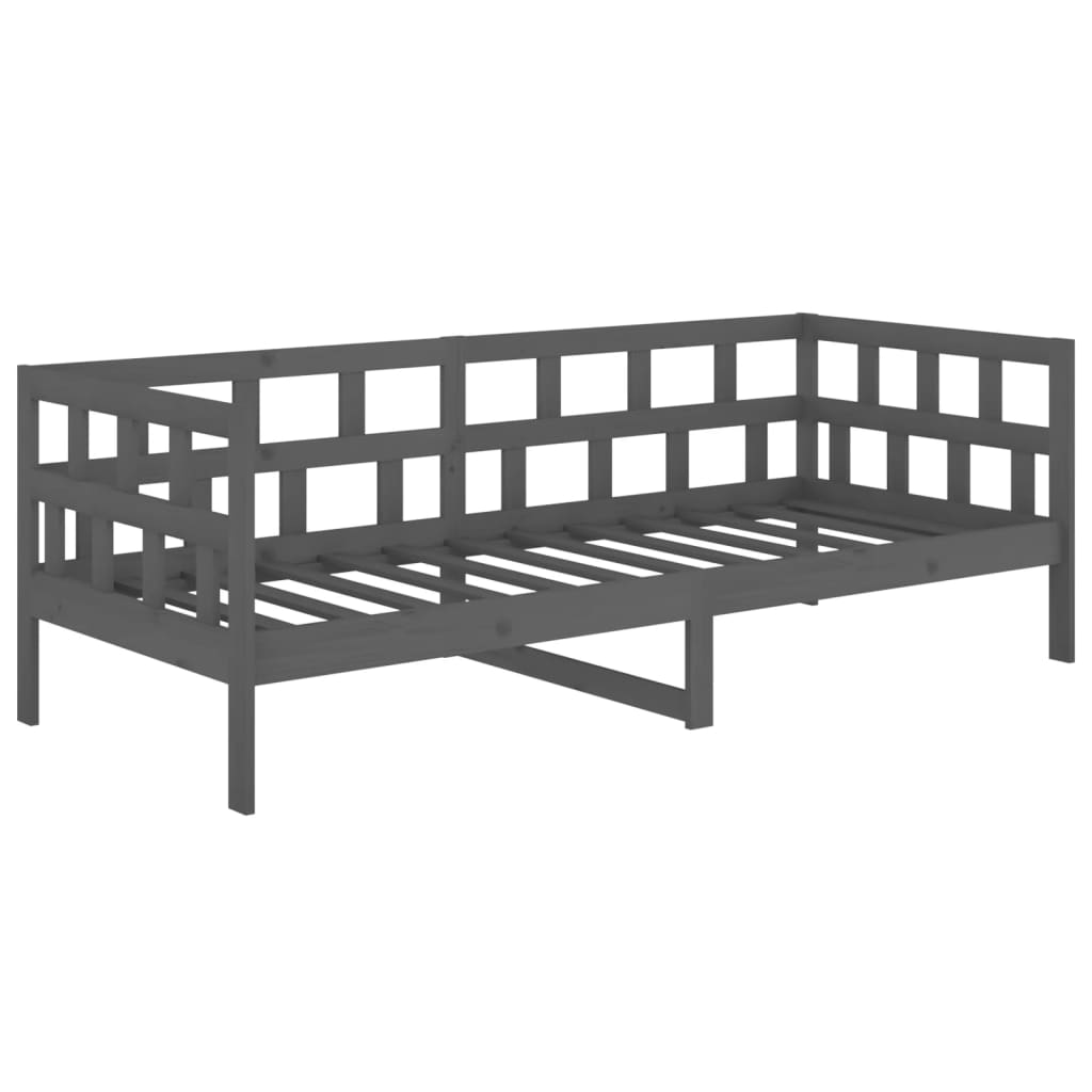 Daybed Grey Solid Pine Wood 90x200 cm