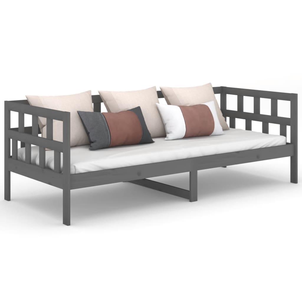 Daybed Grey Solid Pine Wood 80x200 cm