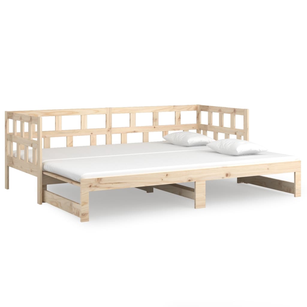 Daybed extendable solid pine wood 2x(90x200) cm