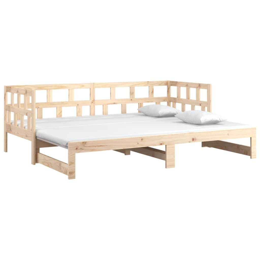 Daybed extendable solid pine wood 2x(90x200) cm