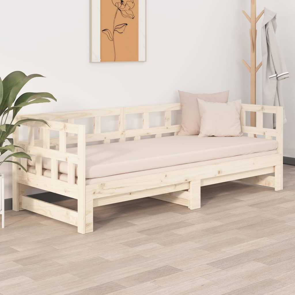 Daybed extendable solid pine wood 2x(90x200) cm