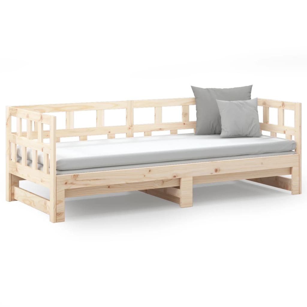 Daybed extendable solid pine wood 2x(90x200) cm