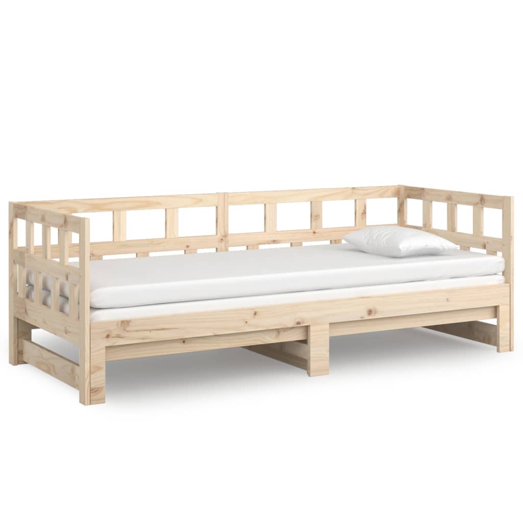 Daybed extendable solid pine wood 2x(90x200) cm