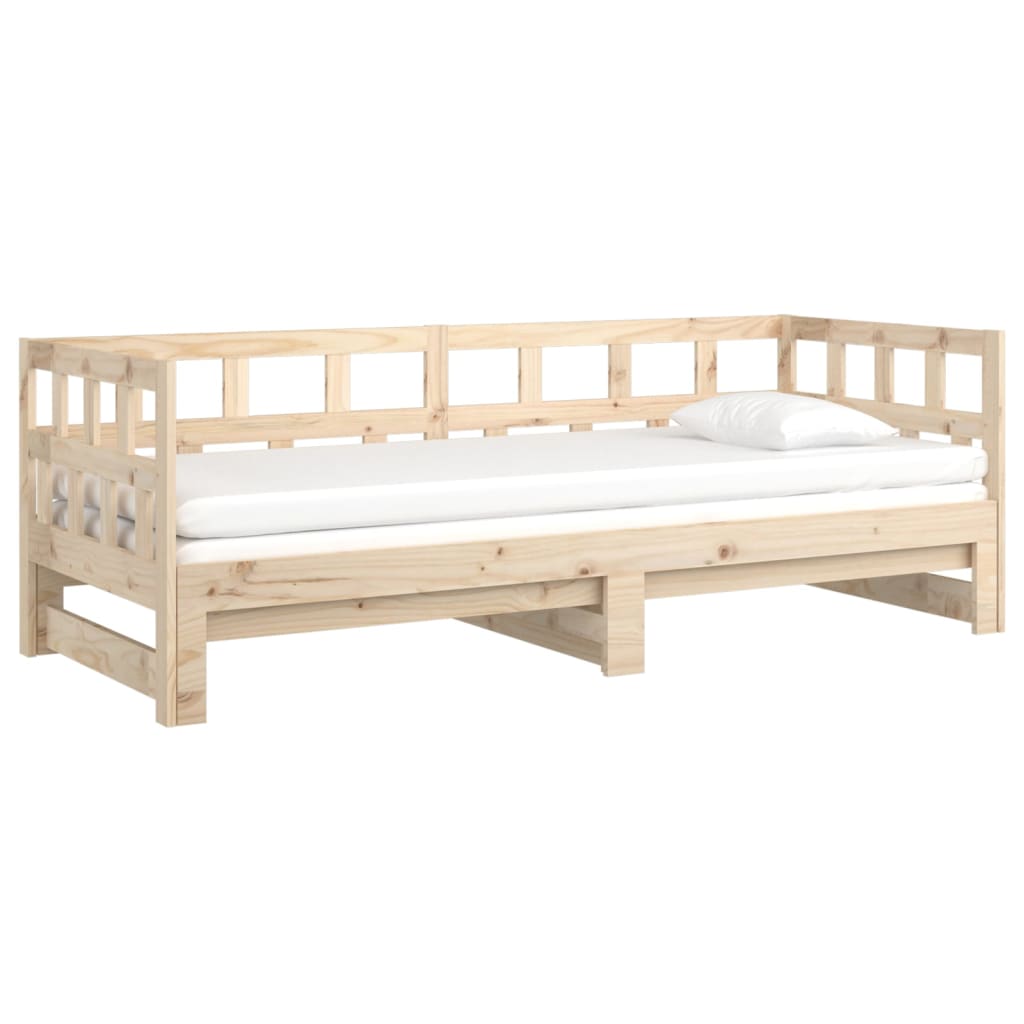 Daybed extendable solid pine wood 2x(90x200) cm