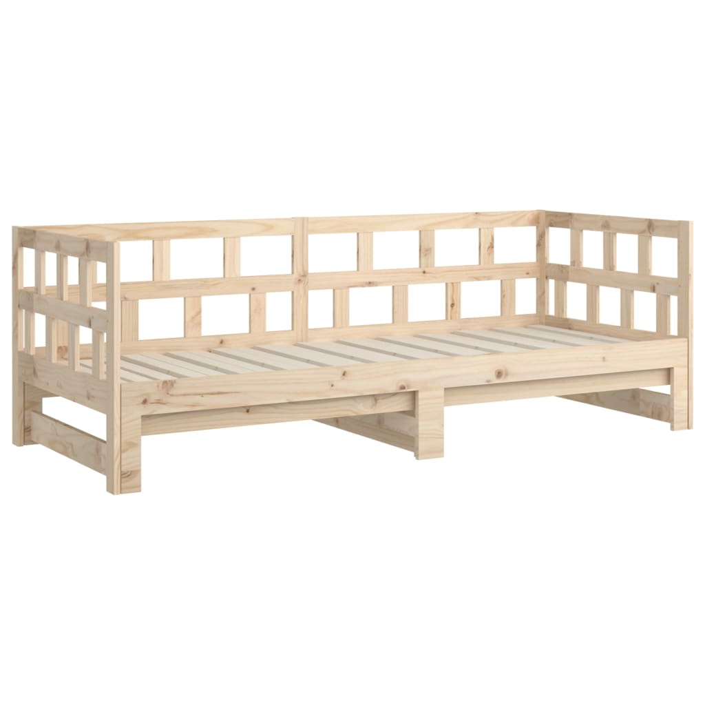 Daybed extendable solid pine wood 2x(90x200) cm