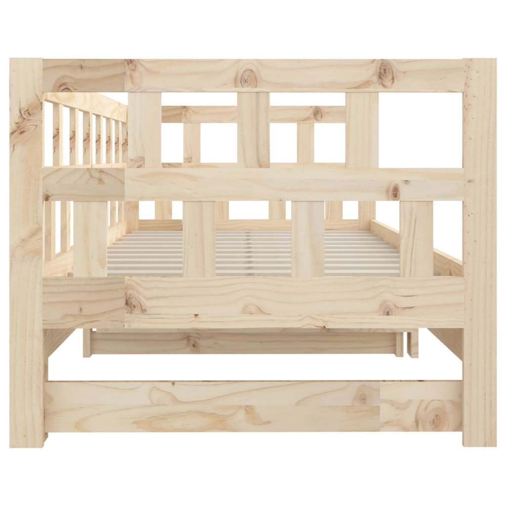 Daybed extendable solid pine wood 2x(90x200) cm