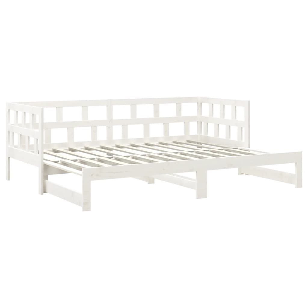 Daybed Extendable White Solid Pine 2x(90x200) cm