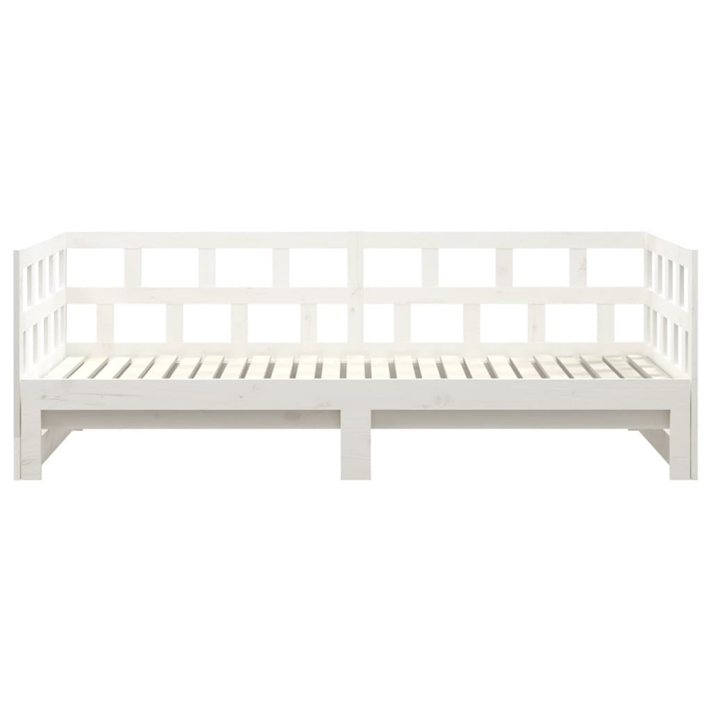 Daybed Extendable White Solid Pine 2x(90x200) cm