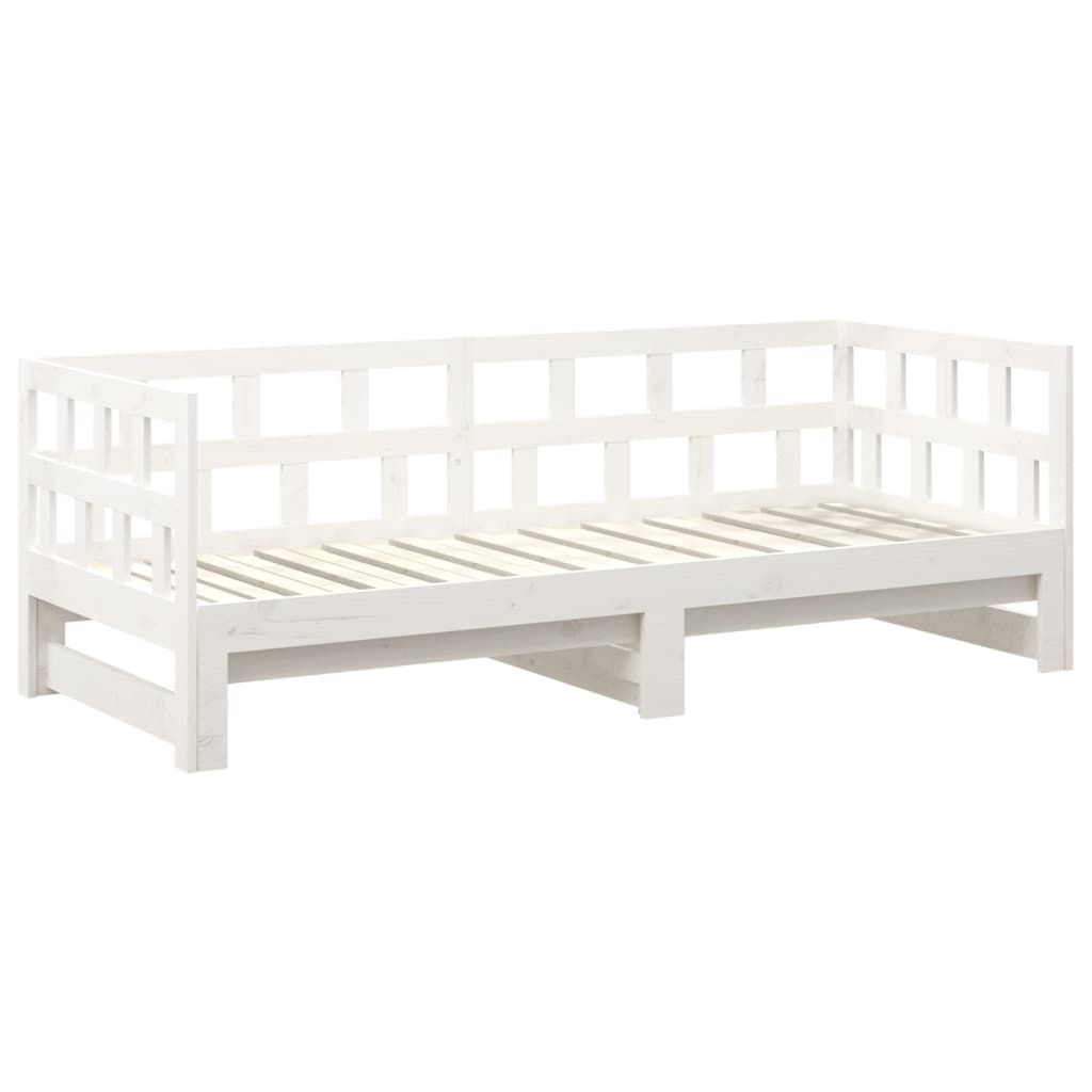 Daybed Extendable White Solid Pine 2x(90x200) cm