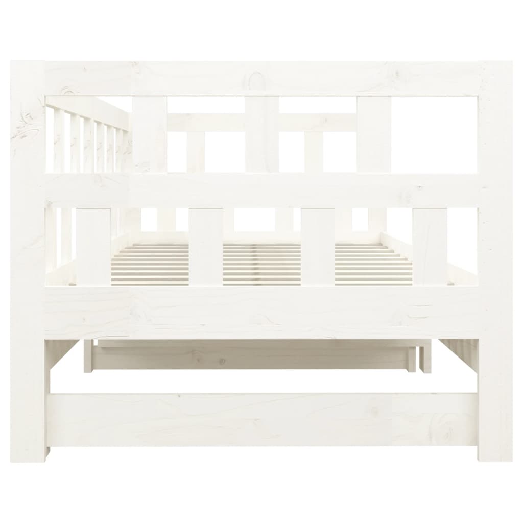 Daybed Extendable White Solid Pine 2x(90x200) cm