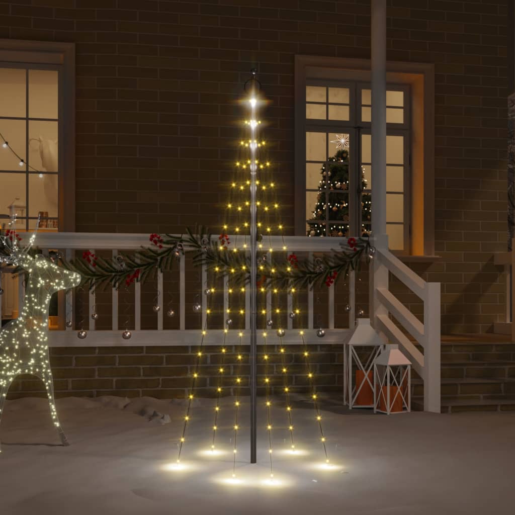 LED-Weihnachtsbaum für Fahnenmast Warmweiß 108 LEDs 180 cm