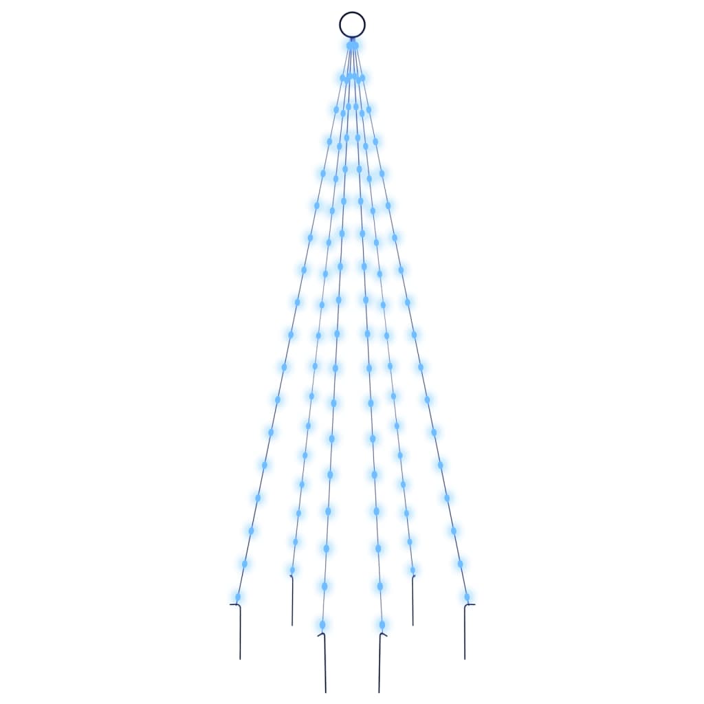 LED-Weihnachtsbaum für Fahnenmast Blau 108 LEDs 180 cm