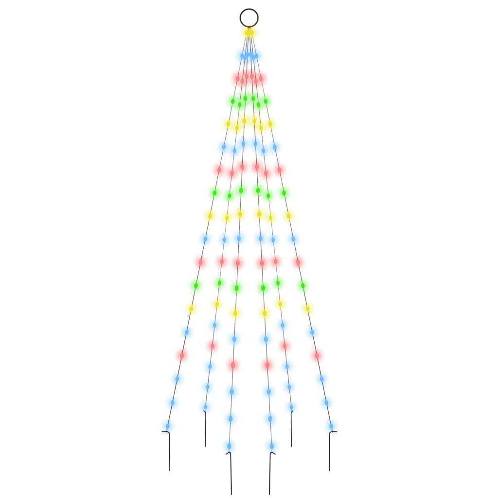 LED-Weihnachtsbaum für Fahnenmast Mehrfarbig 108 LEDs 180 cm