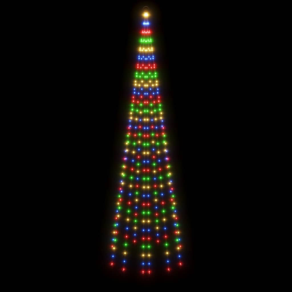 LED-Weihnachtsbaum für Fahnenmast Mehrfarbig 310 LEDs 300 cm