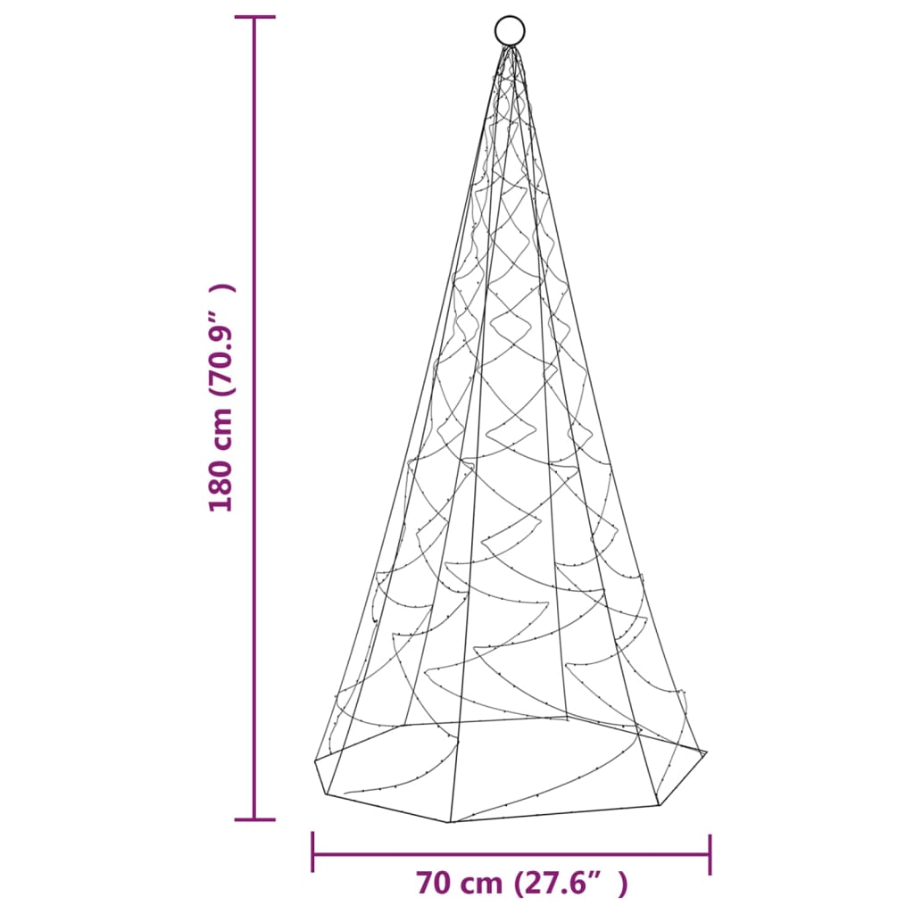 LED-Weihnachtsbaum Warmweiß 200 LEDs 180 cm