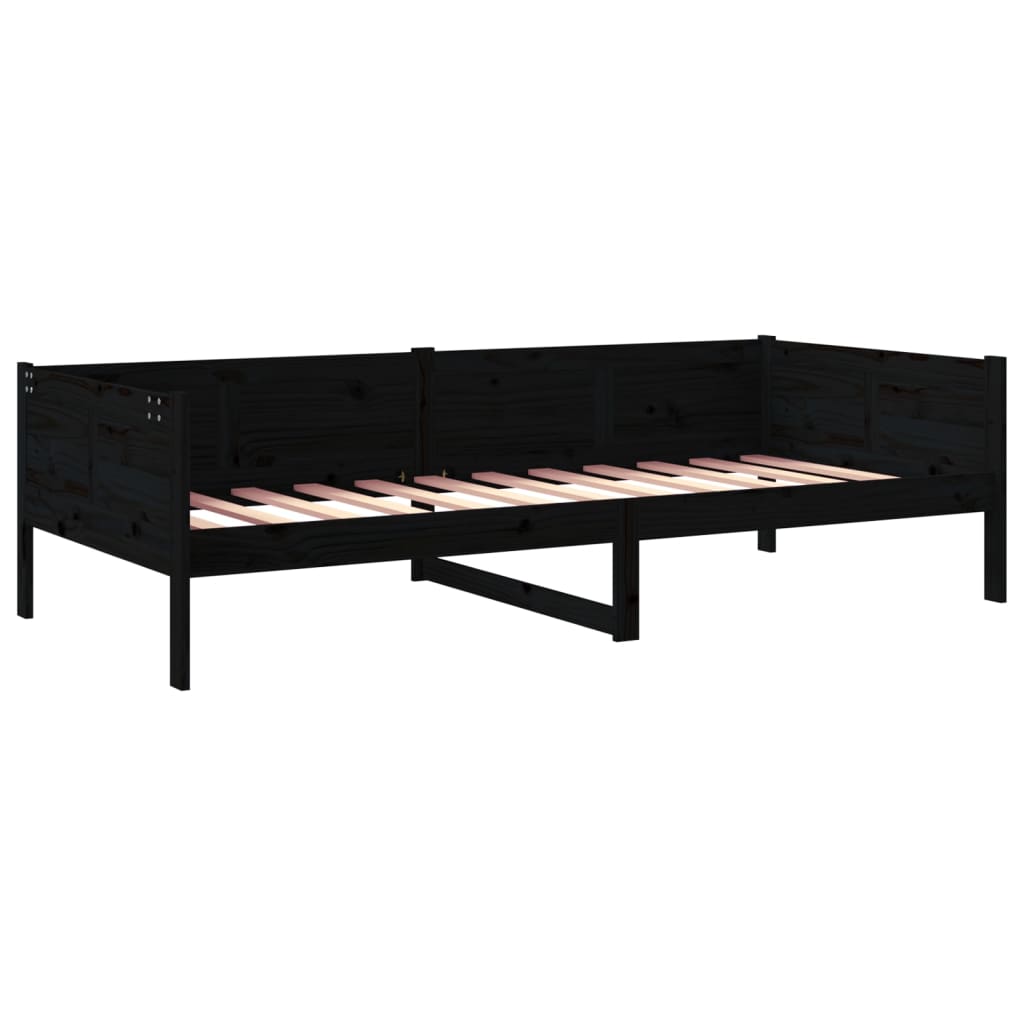 Daybed Black Solid Pine 80x200 cm