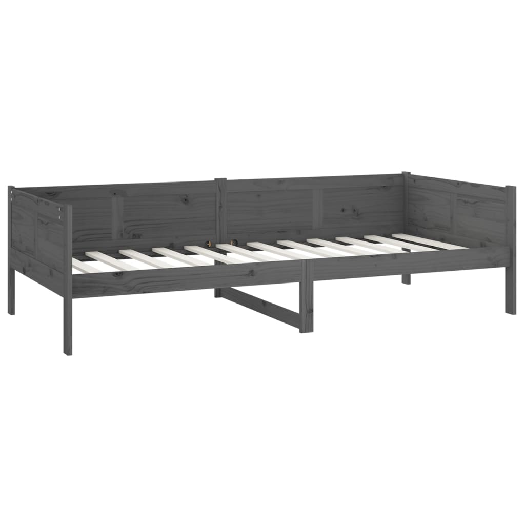 Daybed Grey Solid Pine Wood 90x190 cm