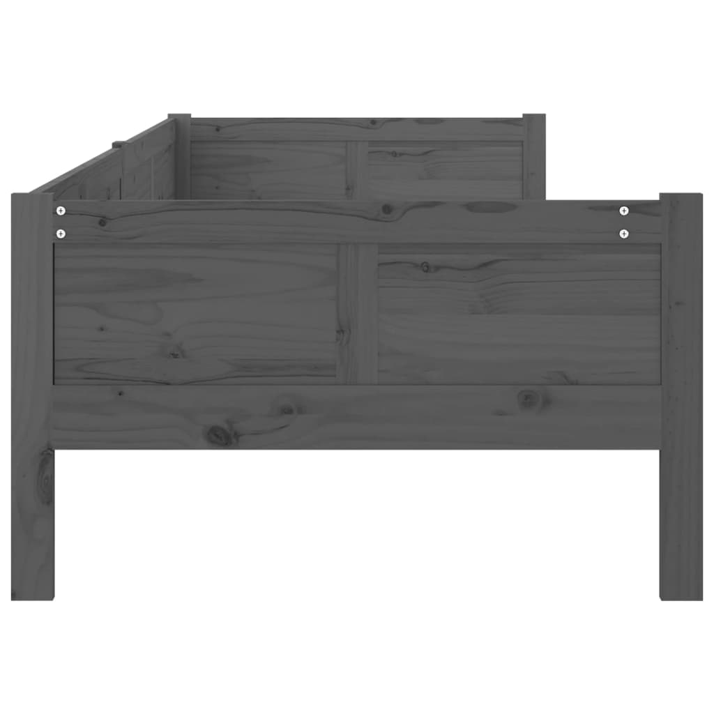 Daybed Grey Solid Pine Wood 90x190 cm