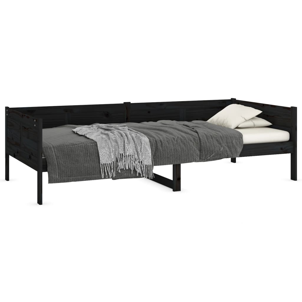 Daybed Black Solid Pine 90x190 cm