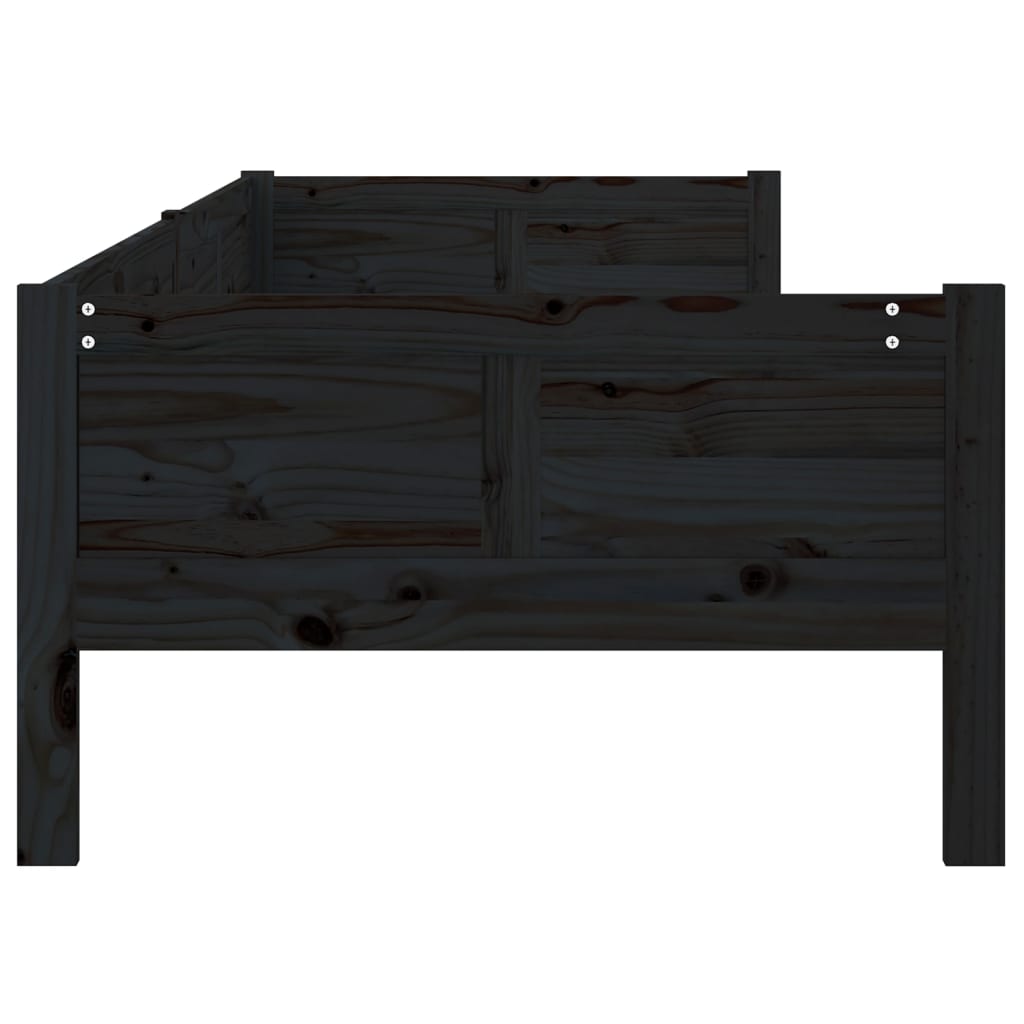 Daybed Black Solid Pine 90x190 cm