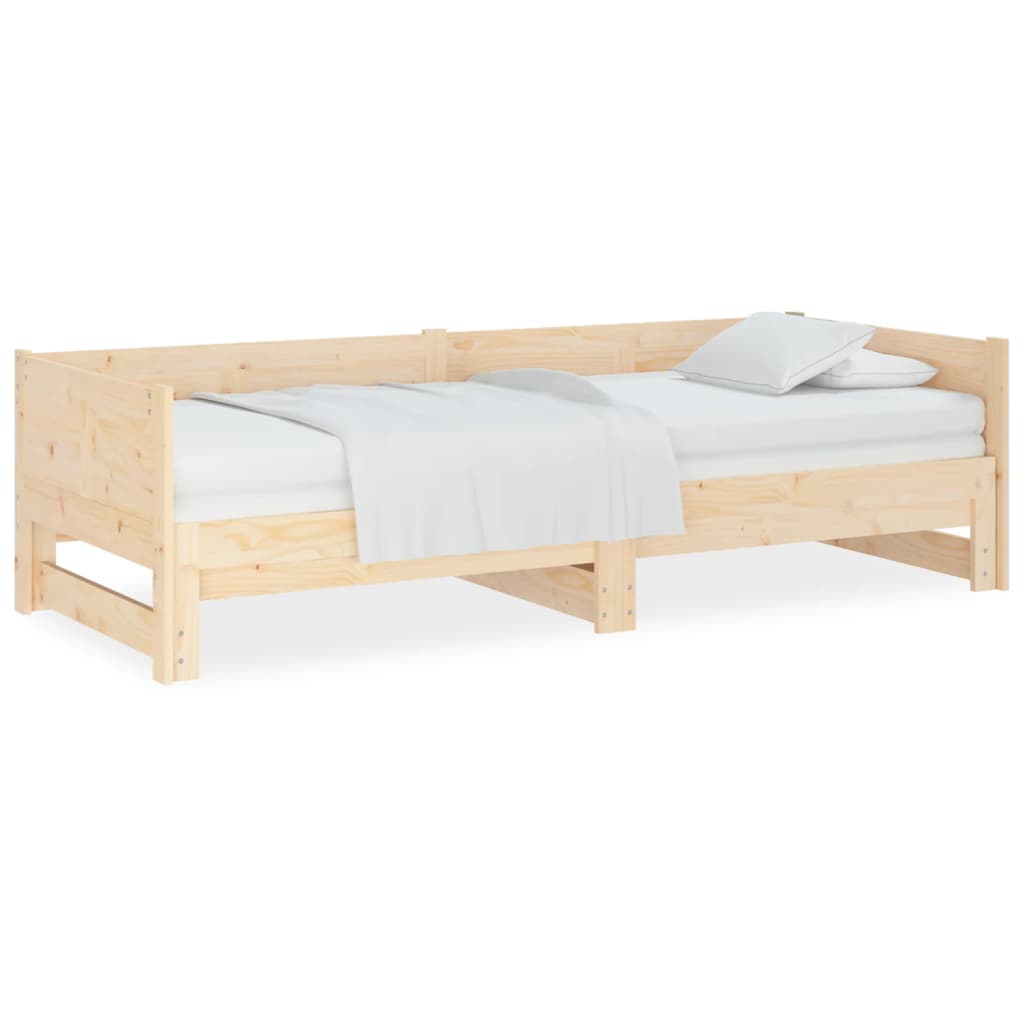 Daybed extendable solid pine wood 2x(90x200) cm