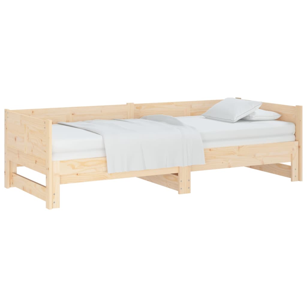 Daybed extendable solid pine wood 2x(90x200) cm