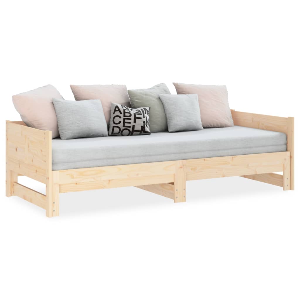 Daybed extendable solid pine wood 2x(90x200) cm