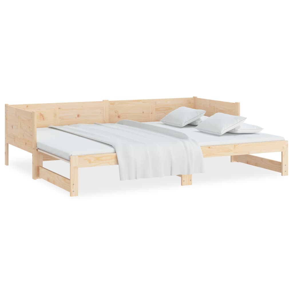 Daybed extendable solid pine wood 2x(90x200) cm