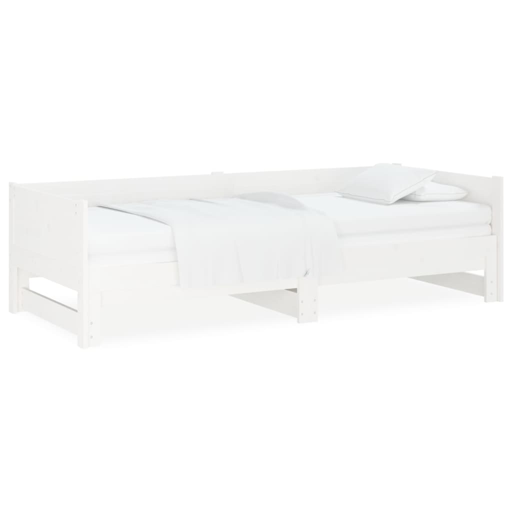 Extendable Daybed White Solid Pine 2x(80x200) cm