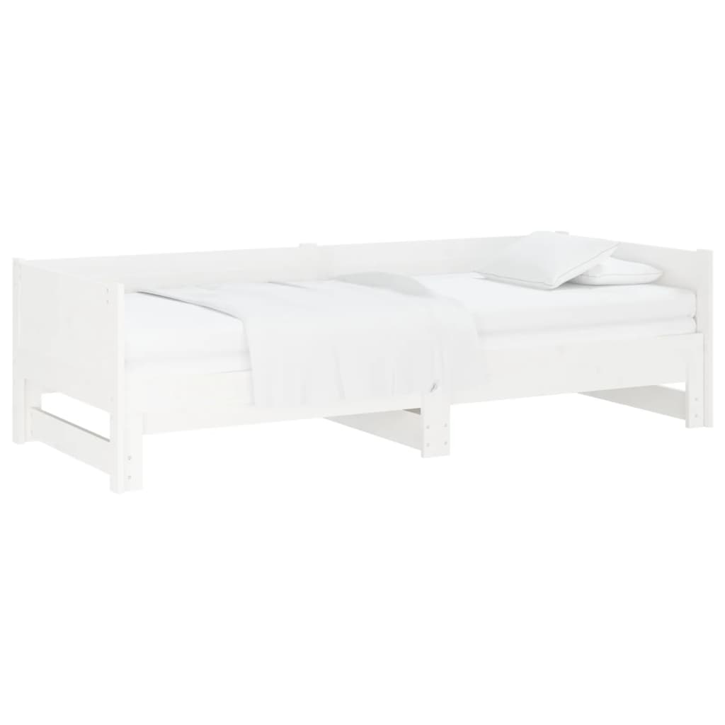 Extendable Daybed White Solid Pine 2x(80x200) cm