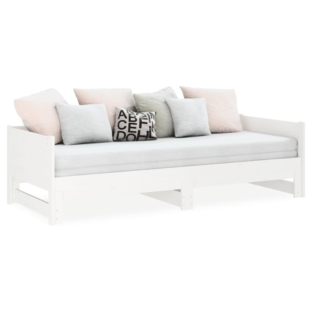 Extendable Daybed White Solid Pine 2x(80x200) cm