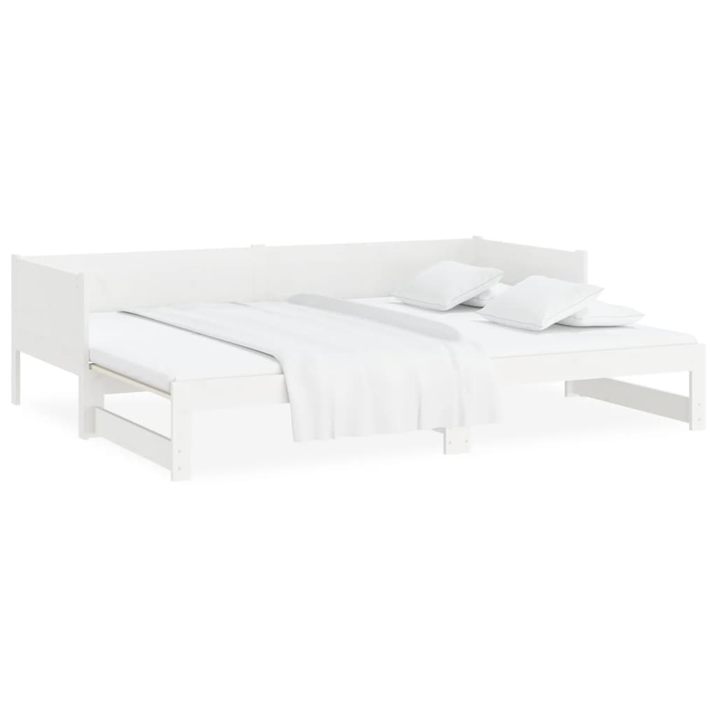 Extendable Daybed White Solid Pine 2x(80x200) cm