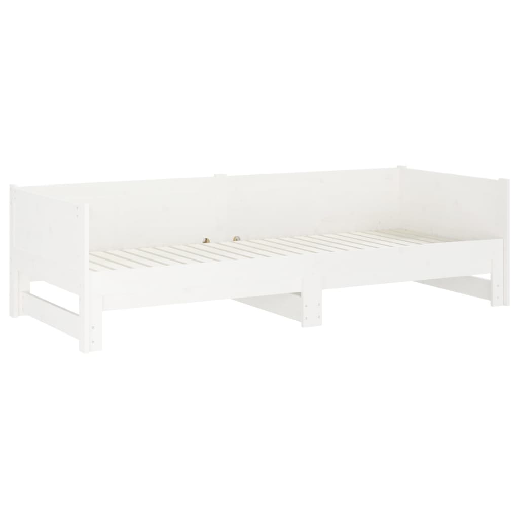 Extendable Daybed White Solid Pine 2x(80x200) cm