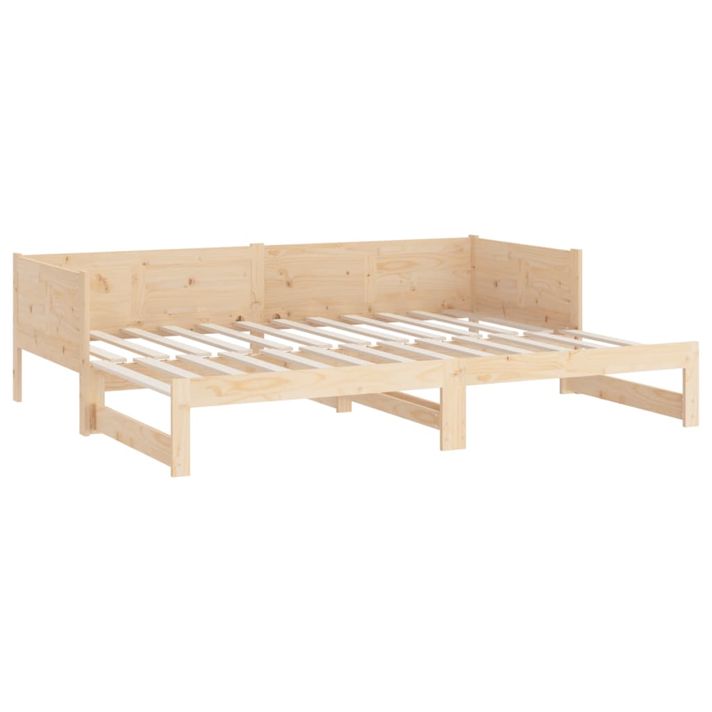 Extendable day bed solid pine wood 2x(90x190) cm