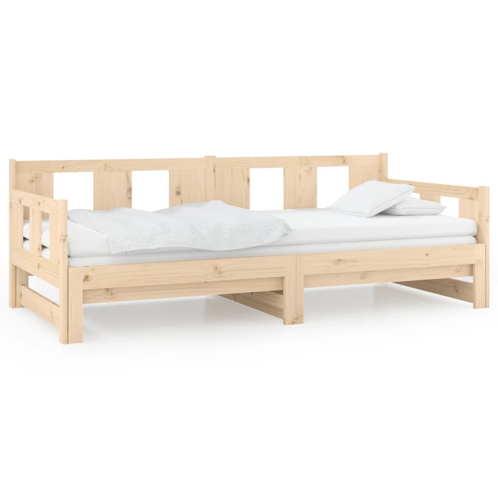 Daybed extendable solid pine wood 2x(90x200) cm