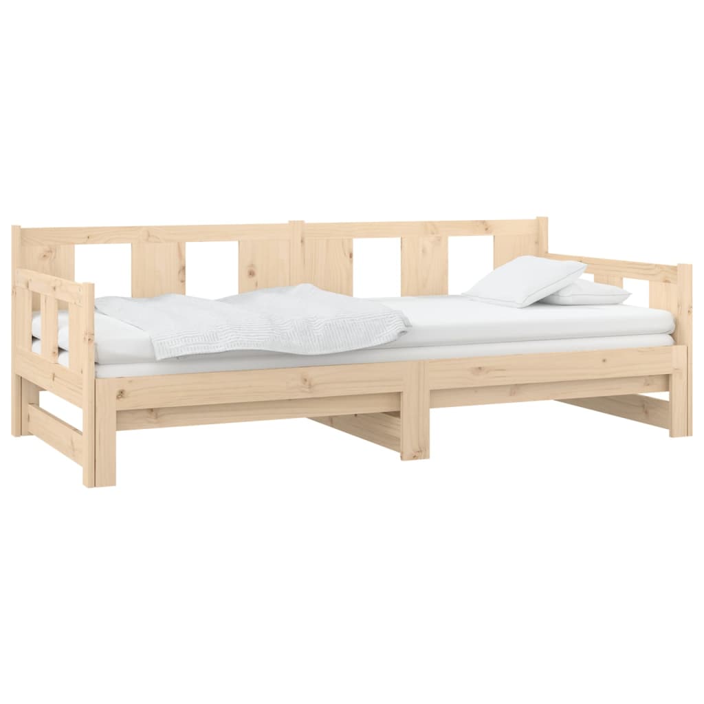 Daybed extendable solid pine wood 2x(90x200) cm