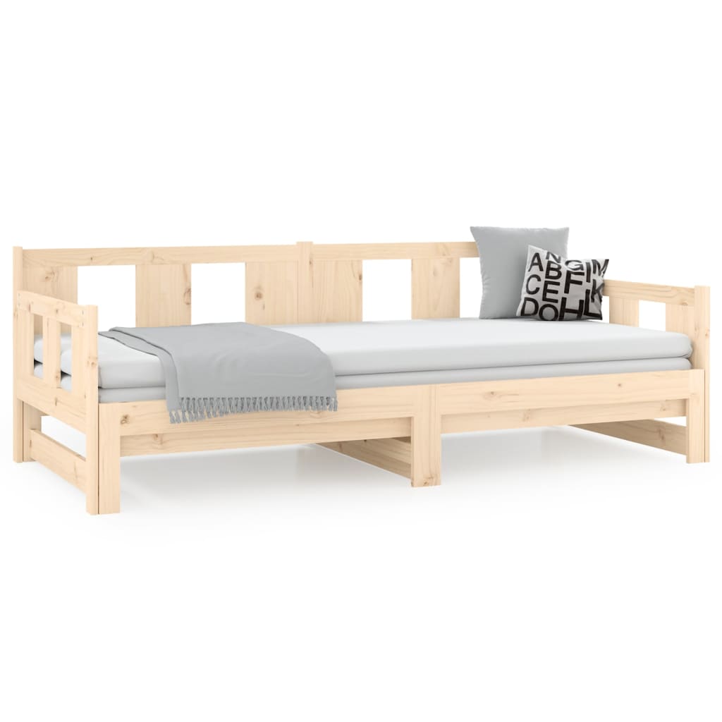 Daybed extendable solid pine wood 2x(90x200) cm