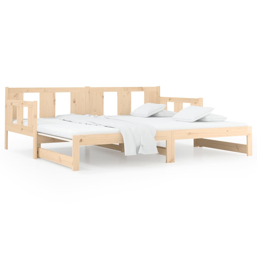 Daybed extendable solid pine wood 2x(90x200) cm