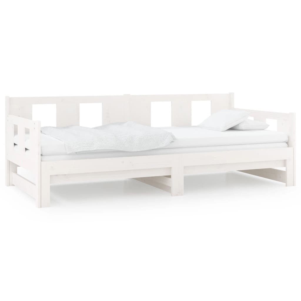 Daybed Extendable White Solid Pine 2x(90x200) cm