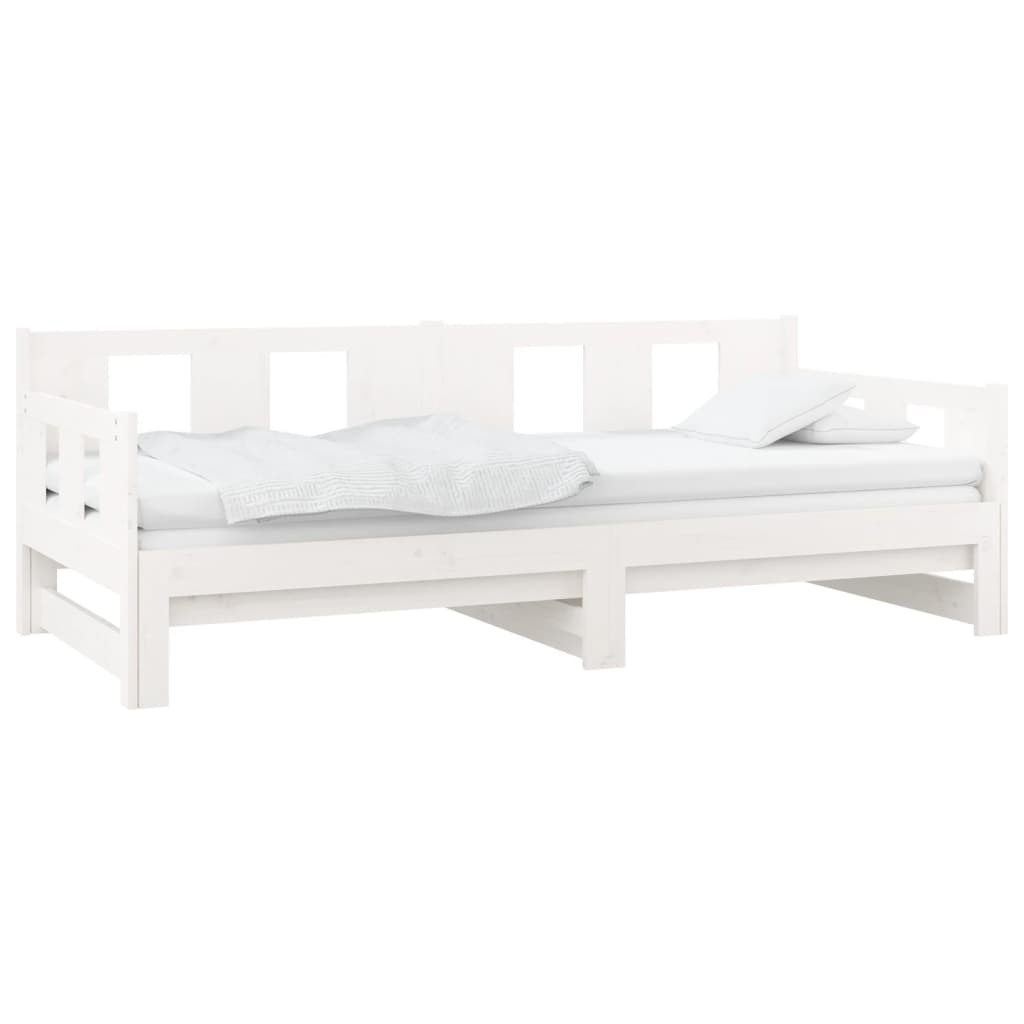 Daybed Extendable White Solid Pine 2x(90x200) cm