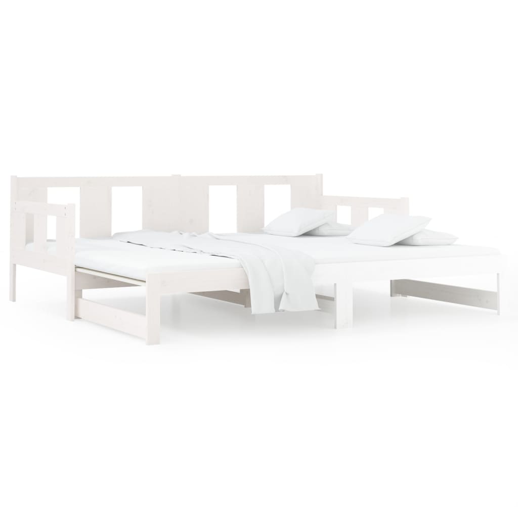 Daybed Extendable White Solid Pine 2x(90x200) cm