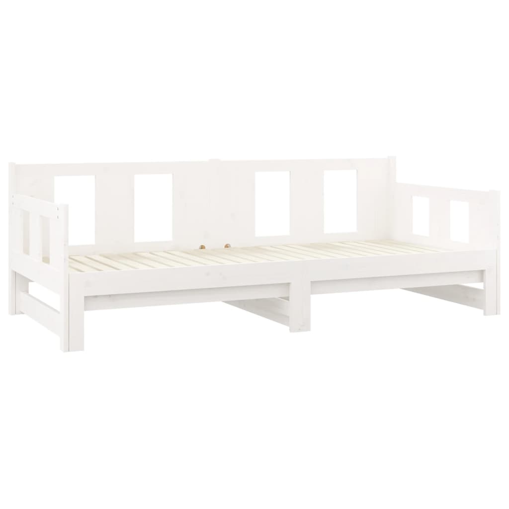 Daybed Extendable White Solid Pine 2x(90x200) cm