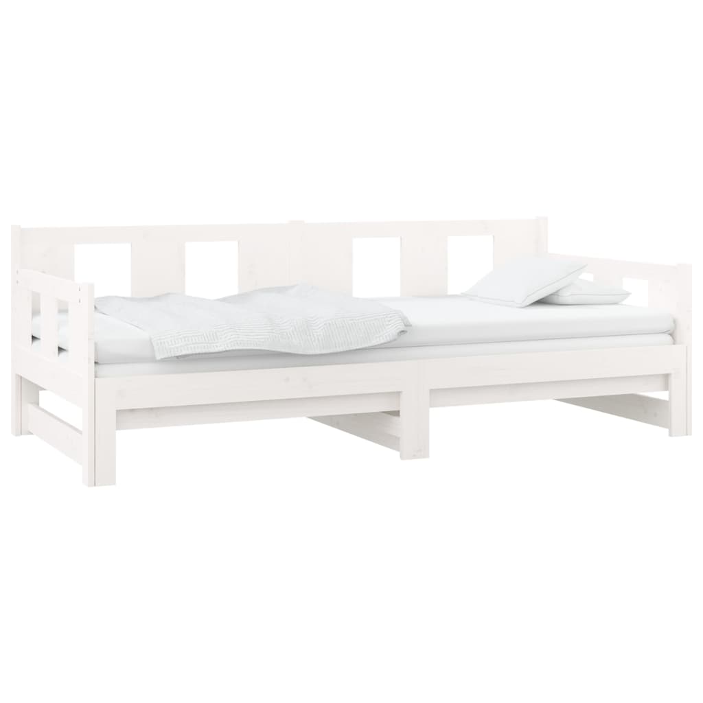 Daybed Extendable White Solid Pine 2x(80x200) cm