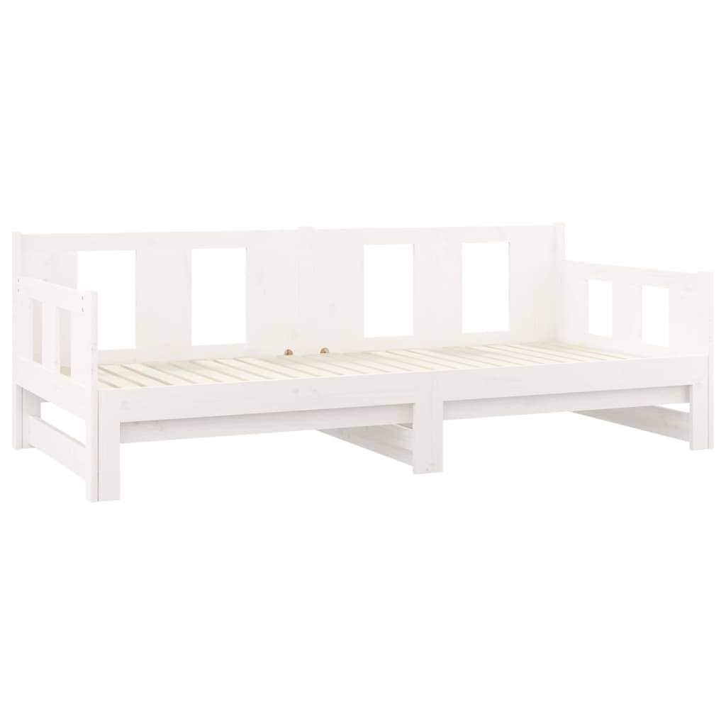 Daybed Extendable White Solid Pine 2x(80x200) cm