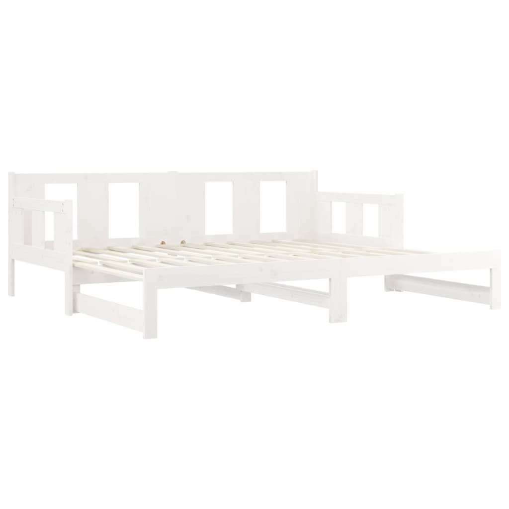 Daybed Extendable White Solid Pine 2x(80x200) cm