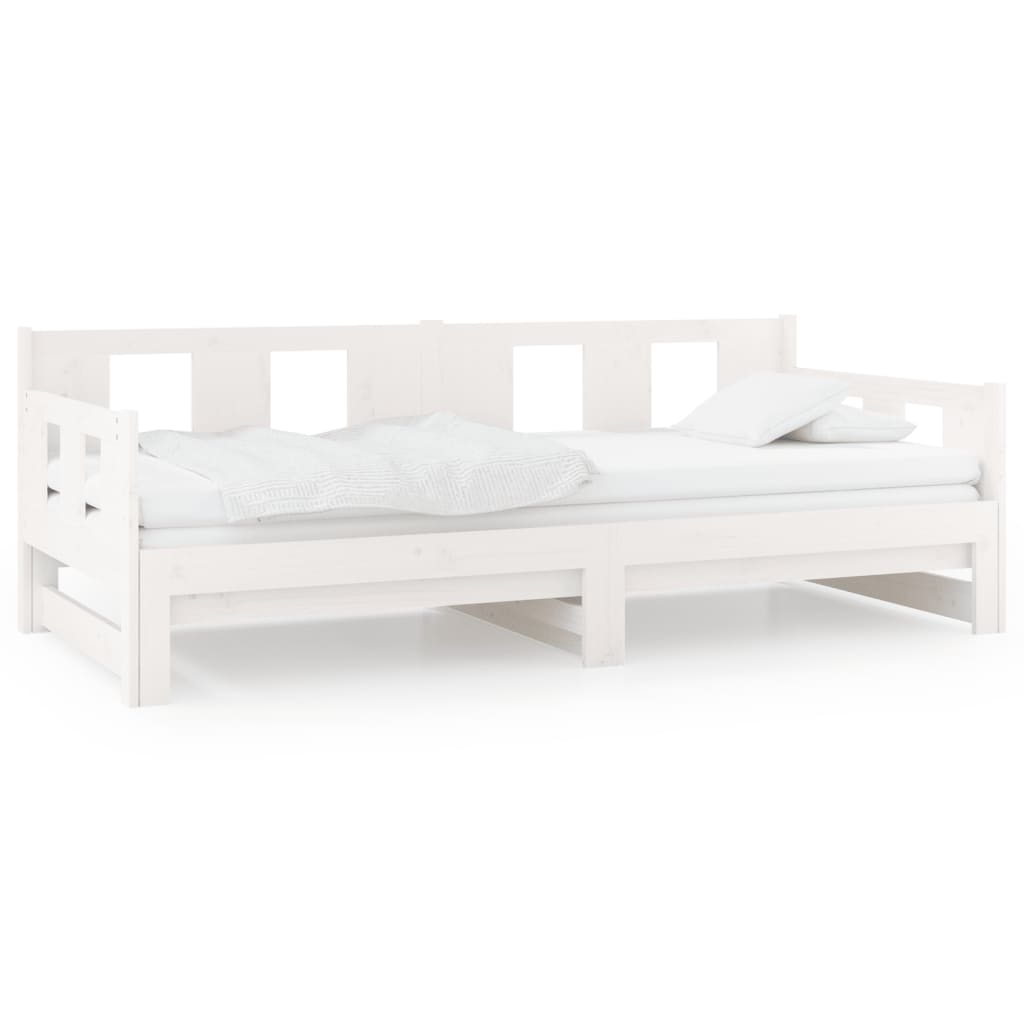 Daybed Extendable White Solid Pine 2x(90x190) cm