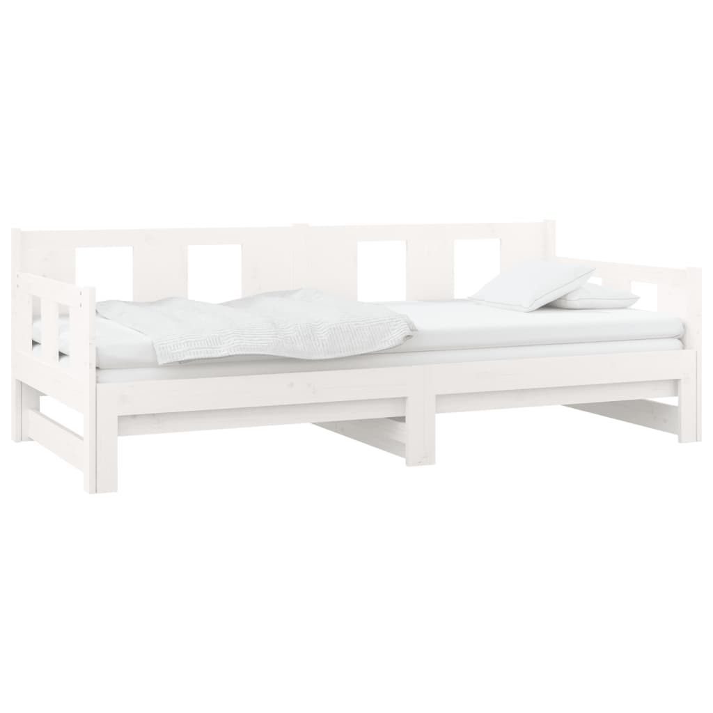 Daybed Extendable White Solid Pine 2x(90x190) cm