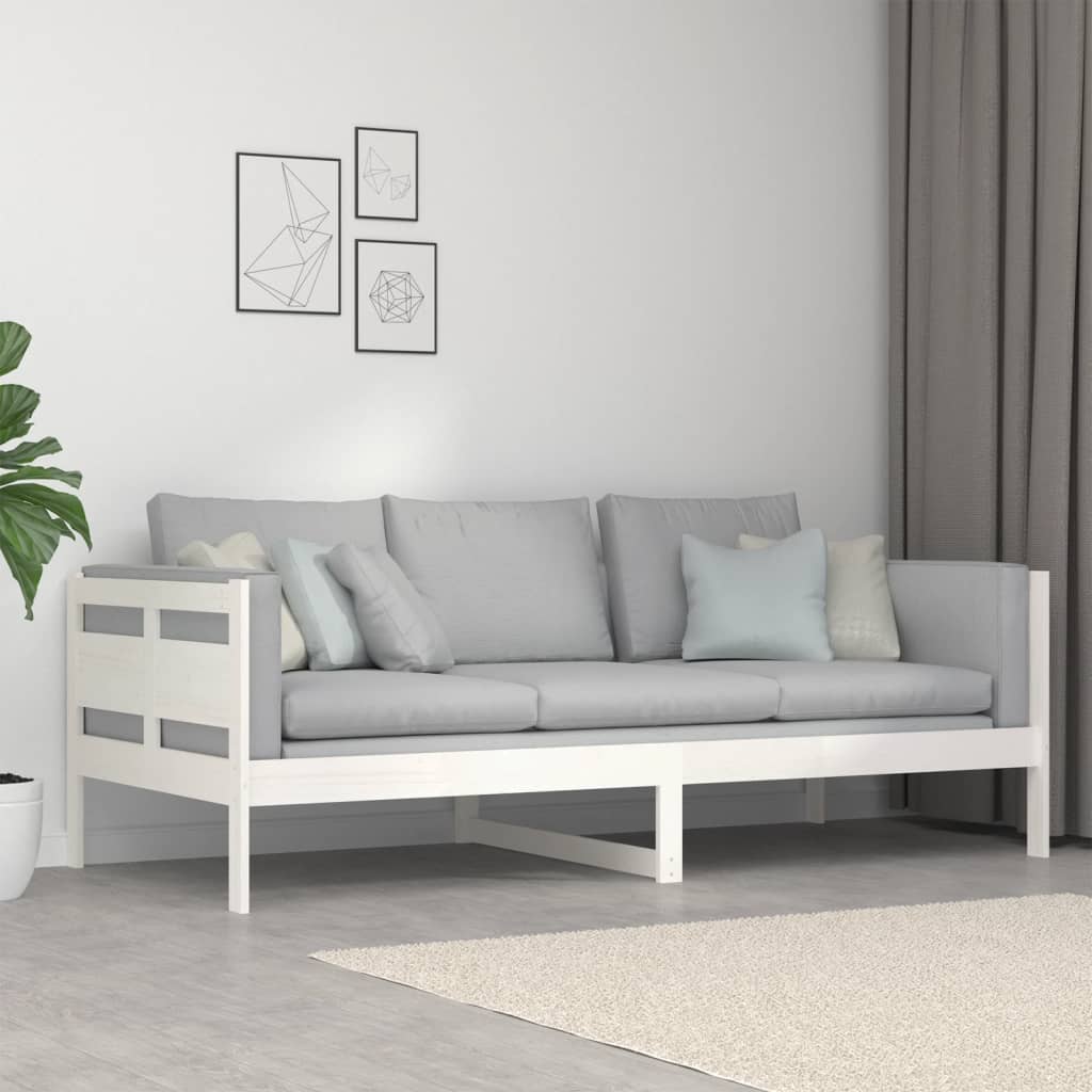 Daybed White Solid Pine 90x200 cm