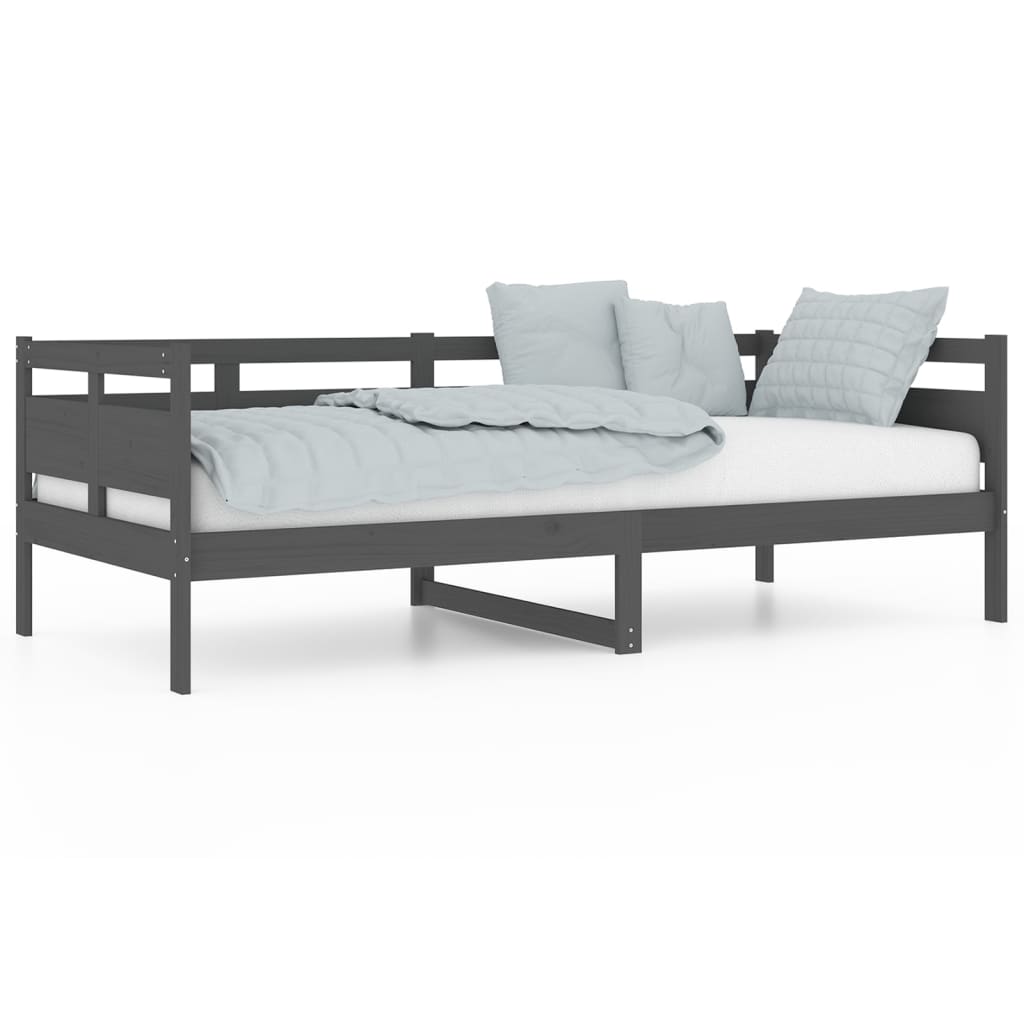 Daybed Grey Solid Pine Wood 90x200 cm