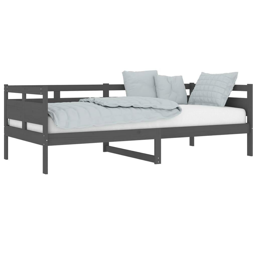 Daybed Grey Solid Pine Wood 90x200 cm